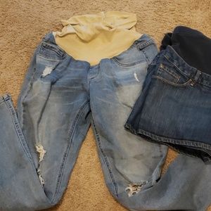 Women's maternity short/jeans bundle M